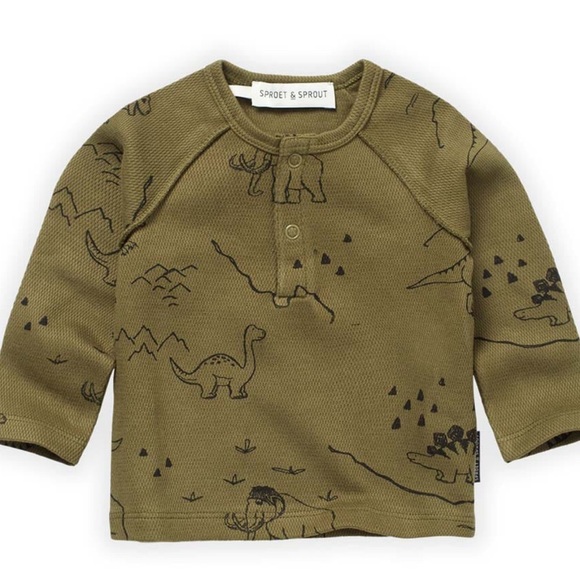 NWT Boys Sproet & Sprout Long Sleeve Henley Tee, size 6 - Picture 1 of 3